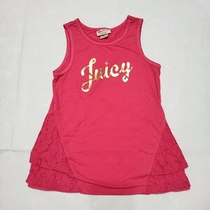 Juicy Couture Girls Tank Top Shirt Lace Pink Size 7